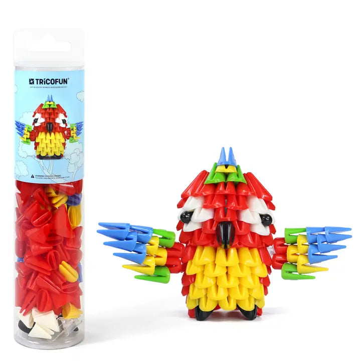 Mini Parrot Building Kit - 3D Soft Building Blocks, Soft Assembling Building Kits Pressure-Relief Toys Interlocking Block Sets