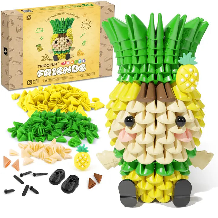 Fruity Friends- Soft Building Blocks, Cute 3D Fruit Figures kit Soft Assembling Building Toys Pressure-Relief Toy STEM Toys Creative Toys Interlocking Block Sets