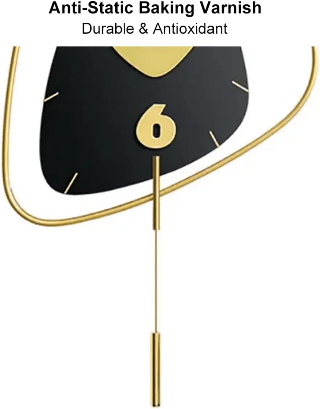 25" Scandinavian Wall Clock with Metal Pendulum | Modern Black Minimalist Home Decor for Living Room