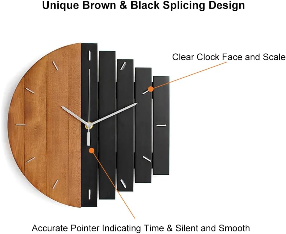 3D Silent Metal Wall Clock with Swinging Pendulum | Modern Round Art Decor for Living Room & Bedroom