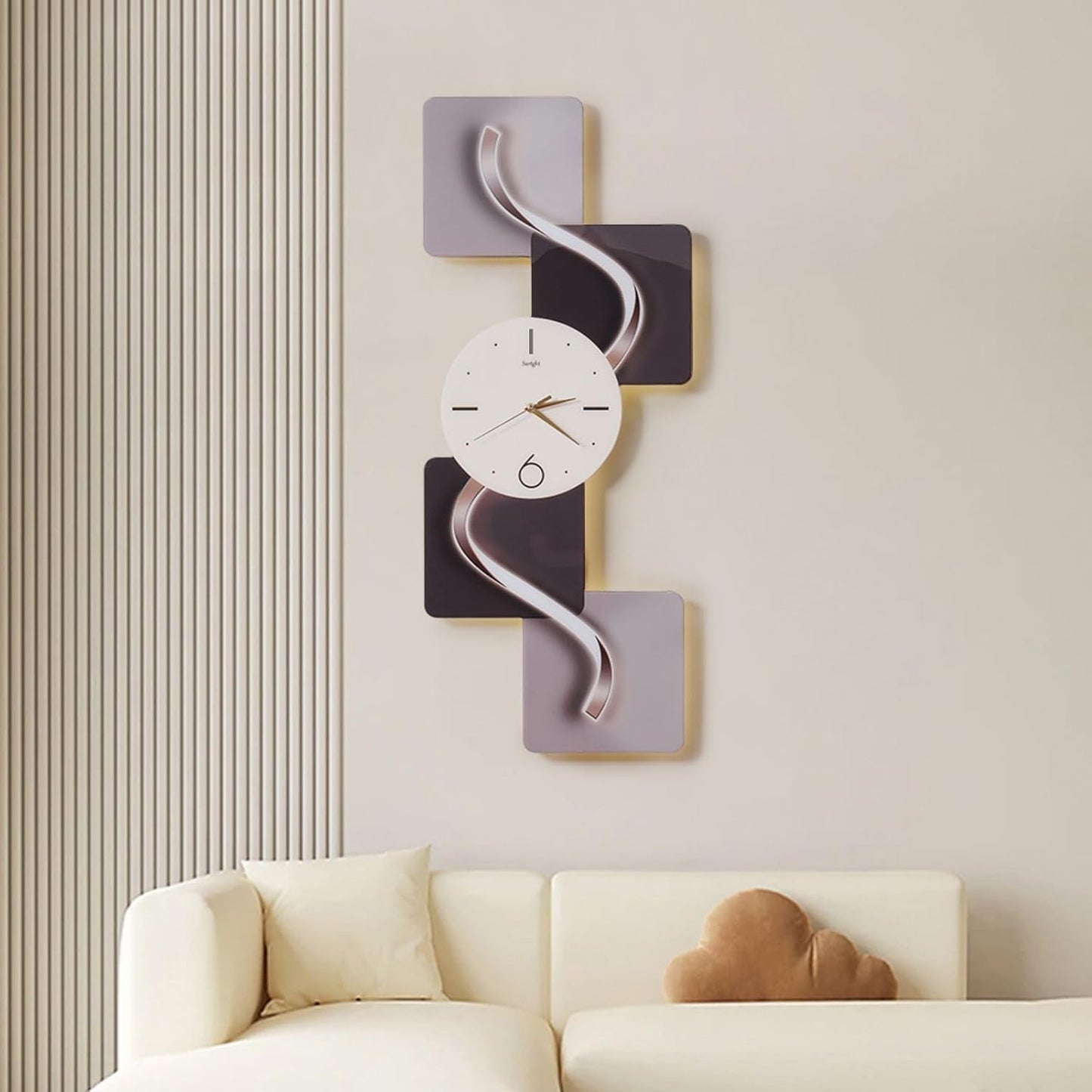 39.4" Silent LED Wall Clock | Modern Abstract Design | Non-Ticking Decor for Living Room & Bedroom