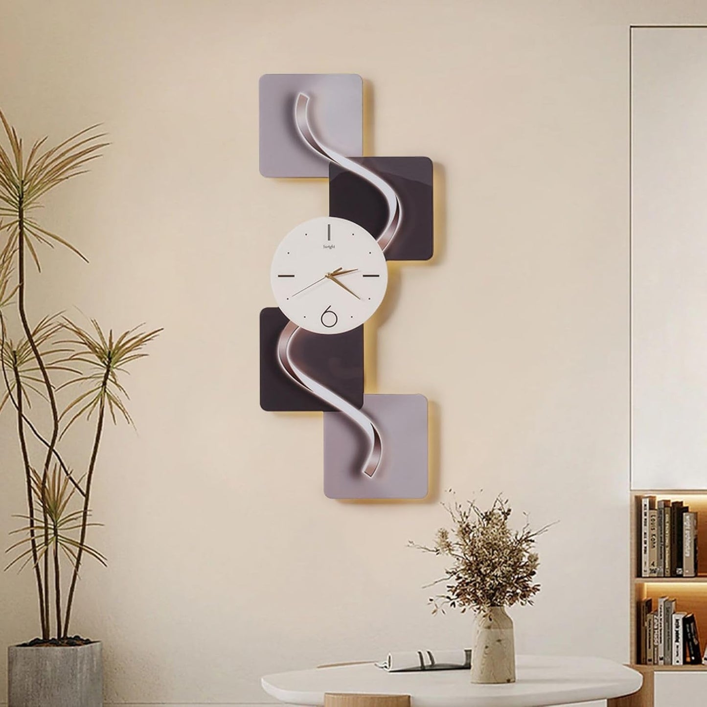 39.4" Silent LED Wall Clock | Modern Abstract Design | Non-Ticking Decor for Living Room & Bedroom