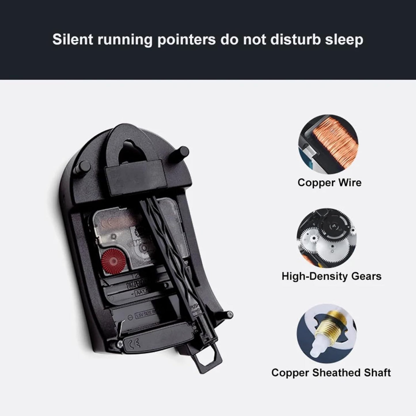 25" Scandinavian Wall Clock with Metal Pendulum | Modern Black Minimalist Home Decor for Living Room