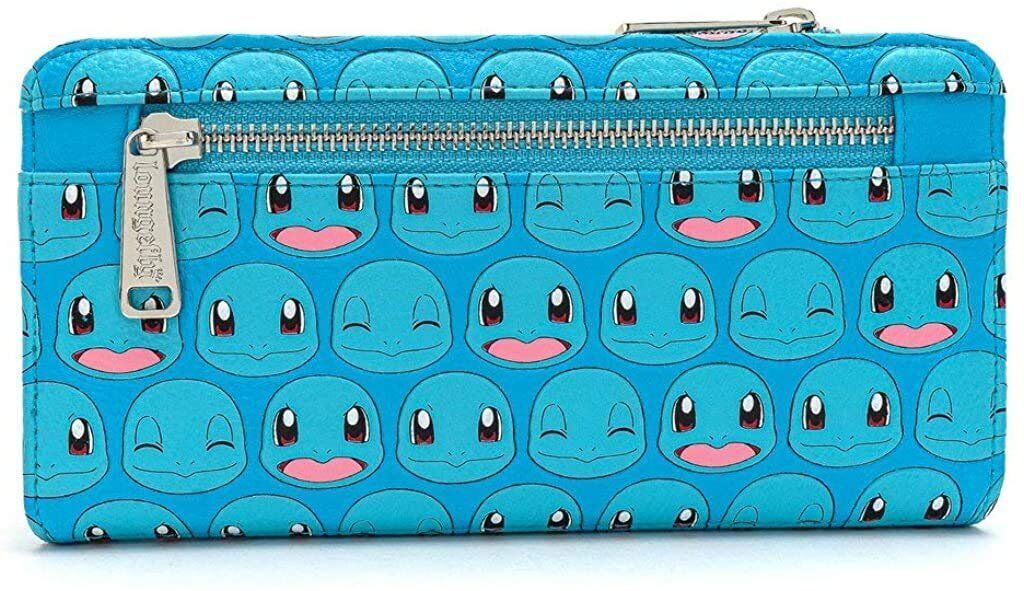 Loungefly x Pokemon Squirtle Faces Faux-Leather Flap Wallet (Blue, One Size)