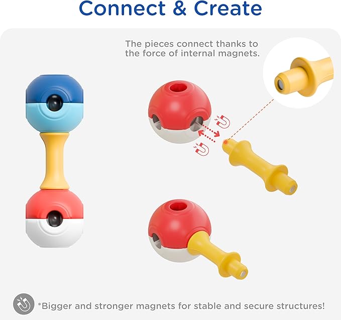 Magnetic Building Set for Kids, STEM Educational Toys for 3+ Year Old Boys and Girls, Space Planet Blocks - Primary Universe Lite