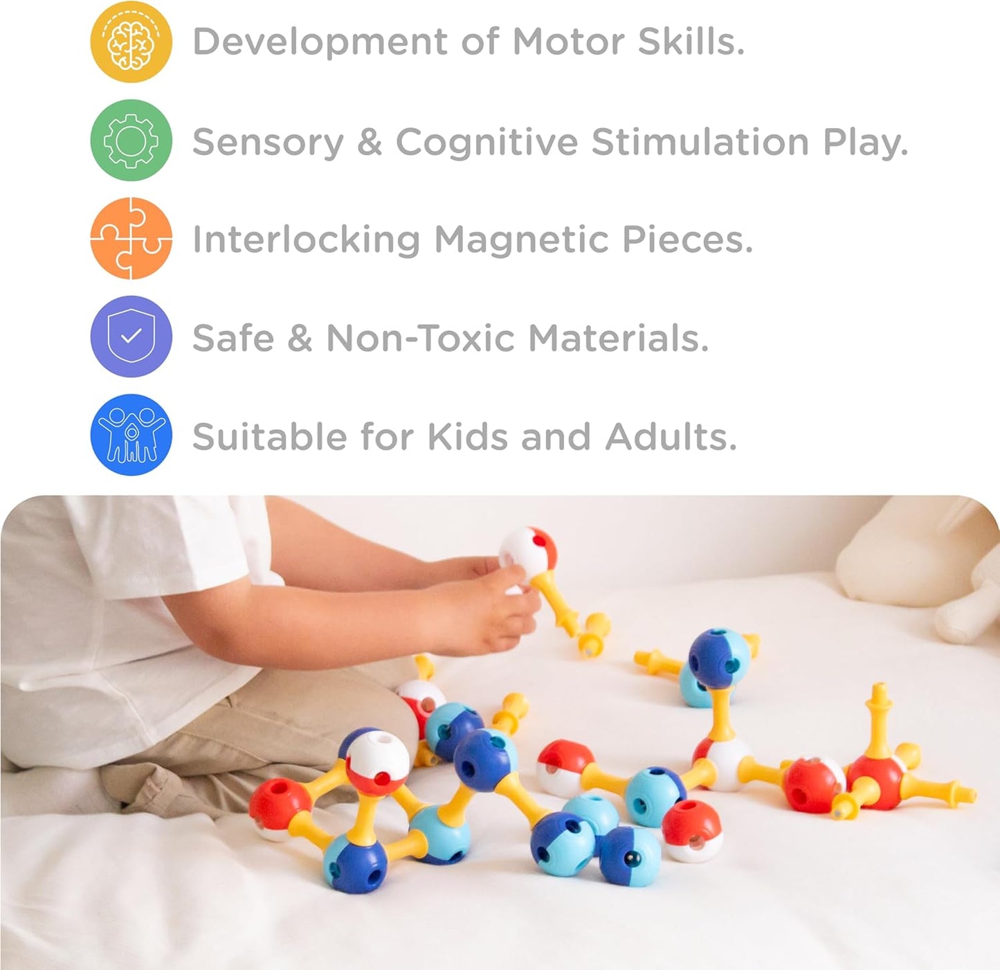 Magnetic Building Set for Kids, STEM Educational Toys for 3+ Year Old Boys and Girls, Space Planet Blocks - Primary Universe Lite