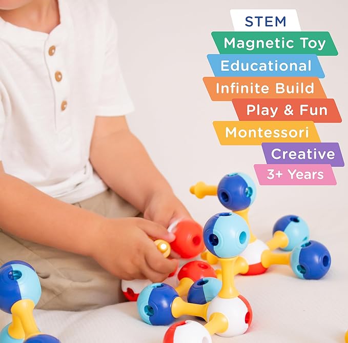 Magnetic Building Set for Kids, STEM Educational Toys for 3+ Year Old Boys and Girls, Space Planet Blocks - Primary Universe Lite