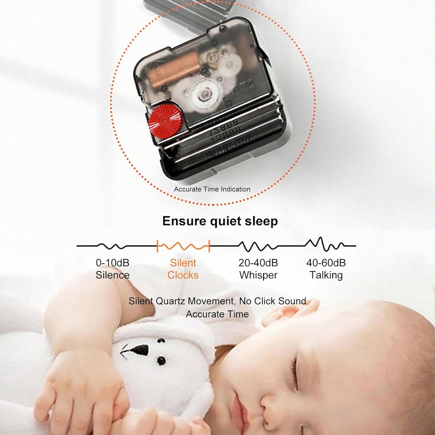 3D Silent Metal Wall Clock with Swinging Pendulum | Modern Round Art Decor for Living Room & Bedroom