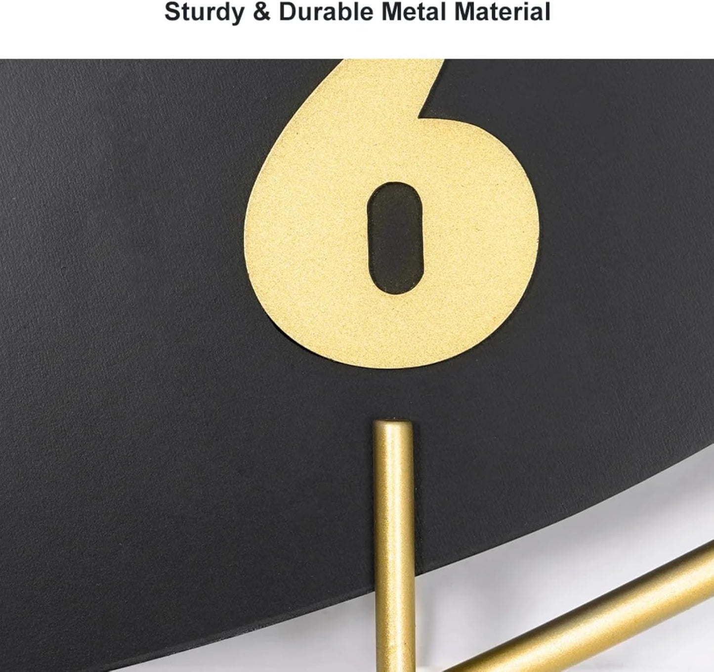 25" Scandinavian Wall Clock with Metal Pendulum | Modern Black Minimalist Home Decor for Living Room