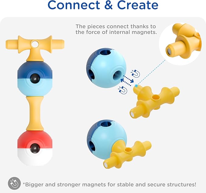 Magnetic Building Set for Kids, STEM Educational Toys for 3+ Year Old Boys and Girls, Space Planet Blocks - Primary Universe