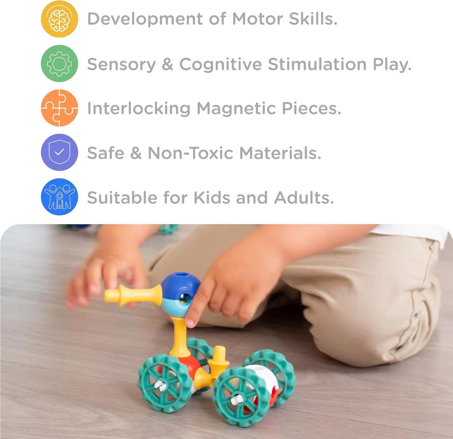 Magnetic Building Set for Kids, STEM Educational Toys for 3+ Year Old Boys and Girls, Space Planet Blocks - Primary Universe