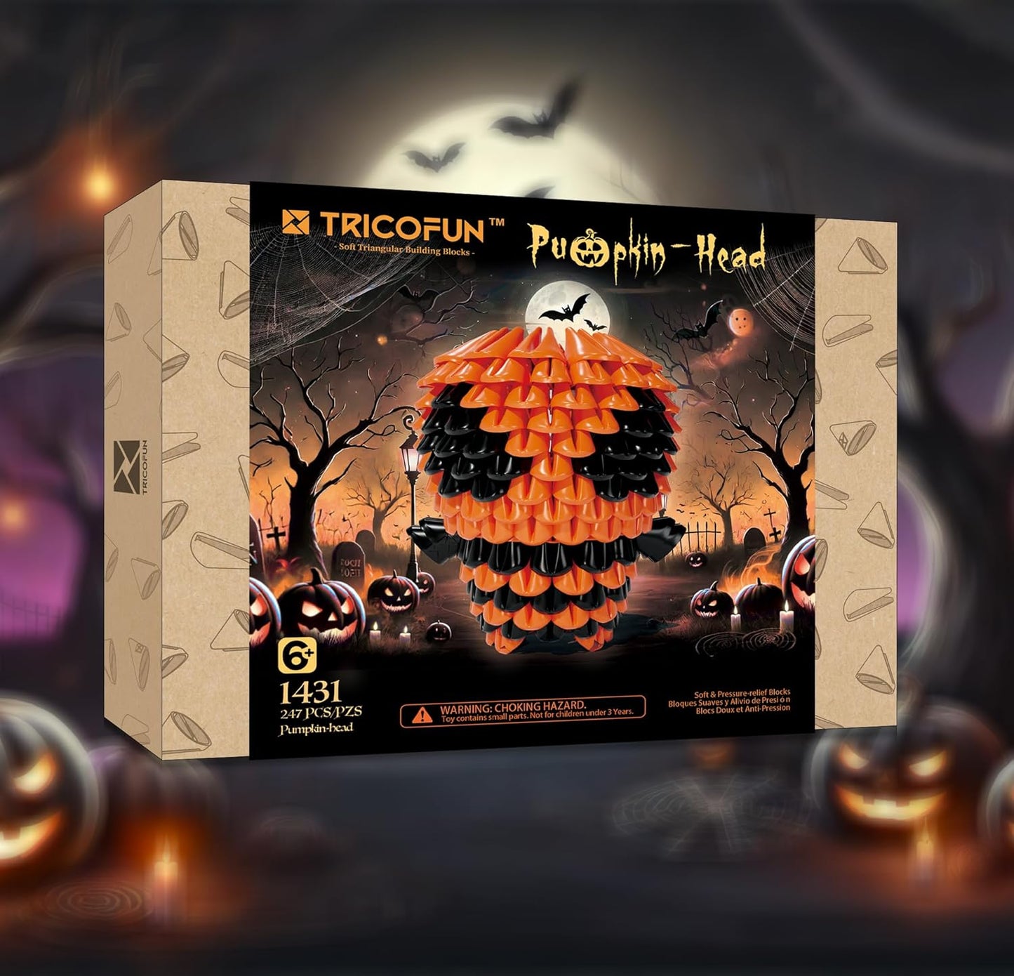 Halloween 3D Soft Building Blocks, Soft Assembling Building Kits Pressure-Relief Toys Interlocking Block Sets