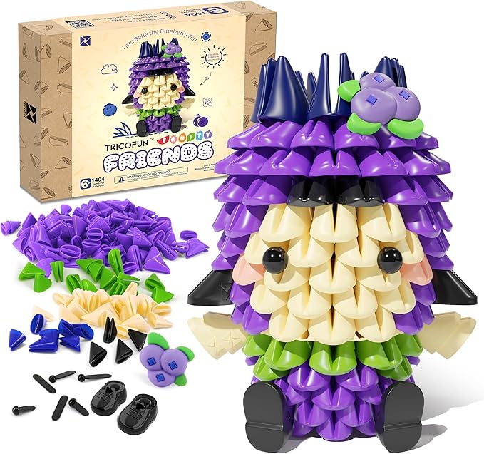 Fruity Friends- Soft Building Blocks, Cute 3D Fruit Figures kit Soft Assembling Building Toys Pressure-Relief Toy STEM Toys Creative Toys Interlocking Block Sets