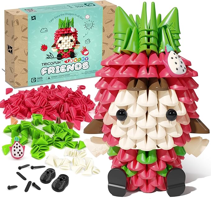 Fruity Friends- Soft Building Blocks, Cute 3D Fruit Figures kit Soft Assembling Building Toys Pressure-Relief Toy STEM Toys Creative Toys Interlocking Block Sets