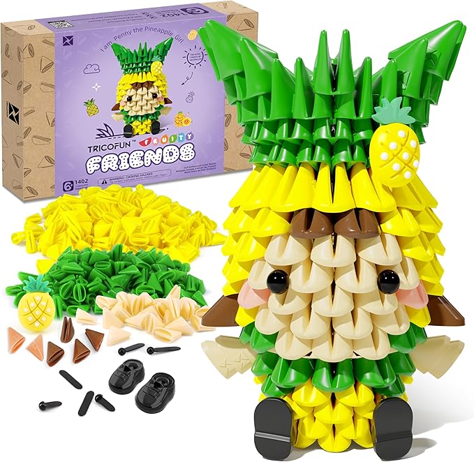 Fruity Friends- Soft Building Blocks, Cute 3D Fruit Figures kit Soft Assembling Building Toys Pressure-Relief Toy STEM Toys Creative Toys Interlocking Block Sets