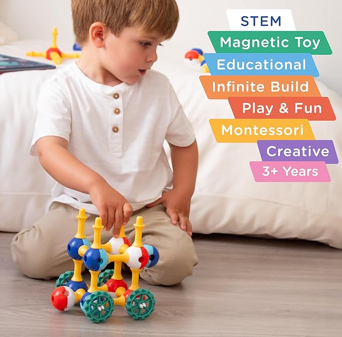 Magnetic Building Set for Kids, STEM Educational Toys for 3+ Year Old Boys and Girls, Space Planet Blocks - Primary Universe