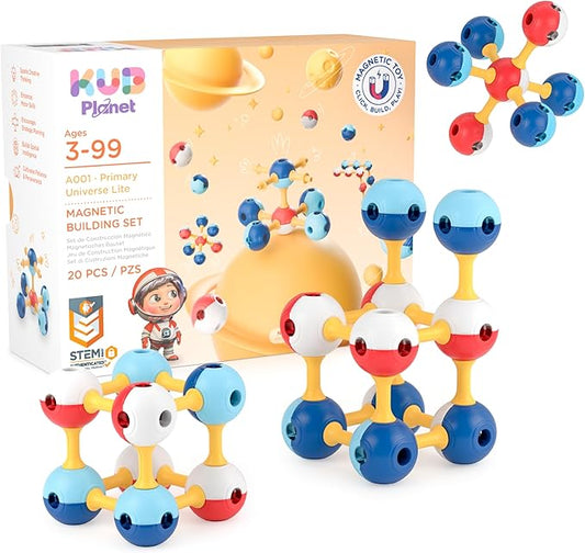 Magnetic Building Set for Kids, STEM Educational Toys for 3+ Year Old Boys and Girls, Space Planet Blocks - Primary Universe Lite