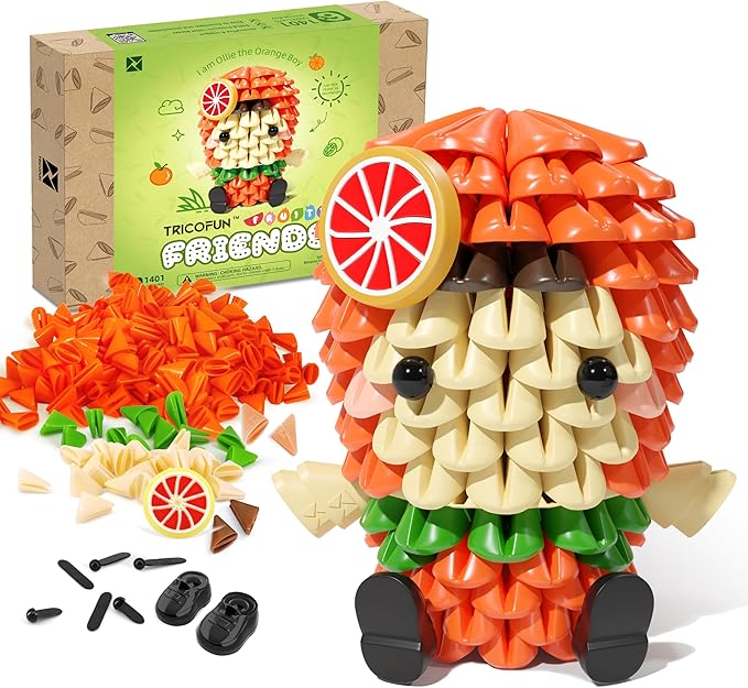 Fruity Friends- Soft Building Blocks, Cute 3D Fruit Figures kit Soft Assembling Building Toys Pressure-Relief Toy STEM Toys Creative Toys Interlocking Block Sets