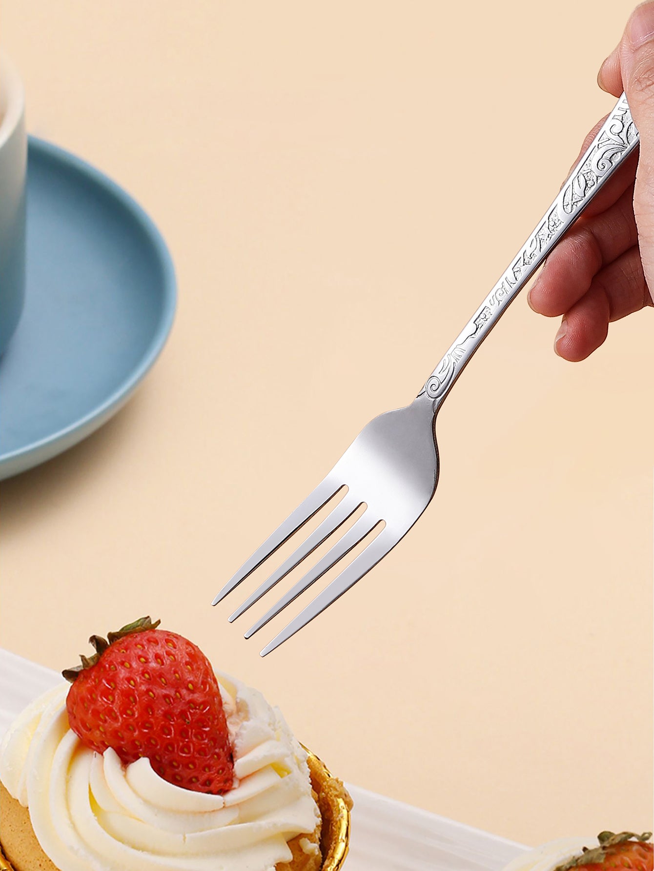 Engraved 48-Piece Flatware Set for 12 – Silver Stainless Steel Cutlery