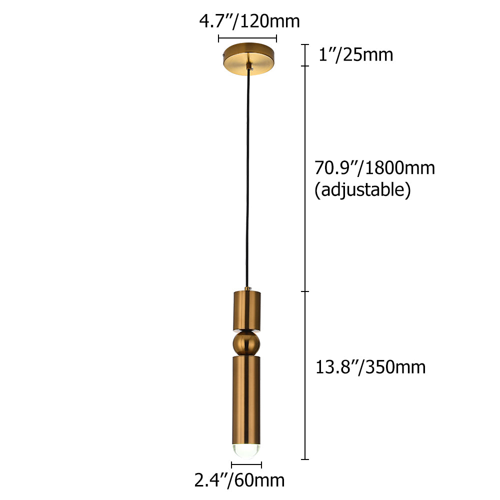 Mini Cylinder Pendant Light – Single-Light Minimalist LED Fixture
