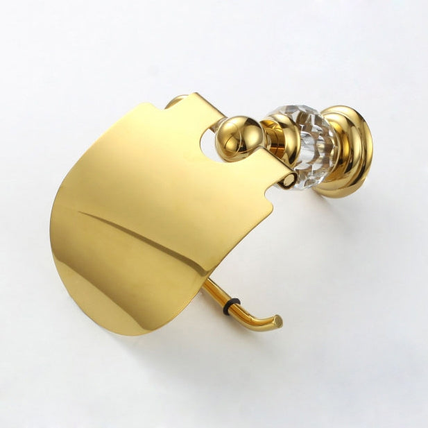 Charles Luxury Brass Toilet Paper Holder with Clear Crystal – Wall Mount