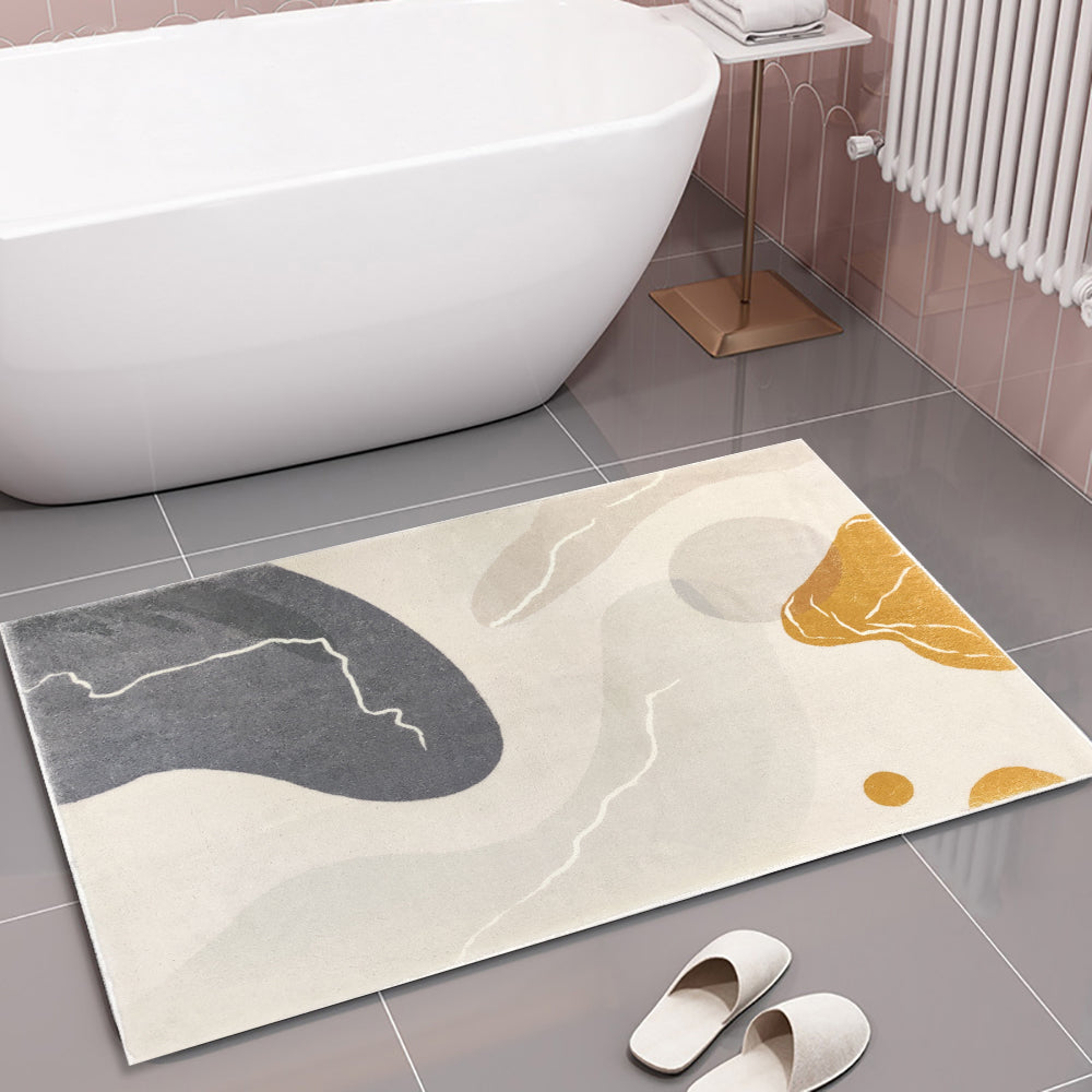 2-Piece 20"x32" Soft Geometric Bath Mat Set – Faux Cashmere Bathroom Rugs