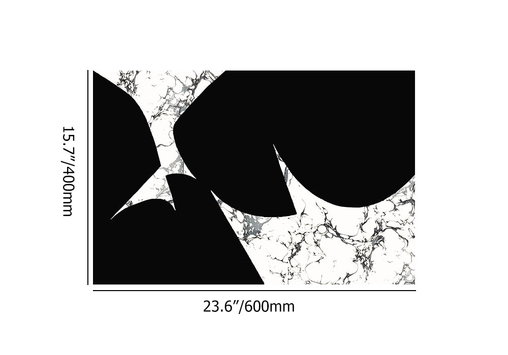 2-Piece Black & White Geometric Marble Bath Mat Set – Non-Slip Rugs