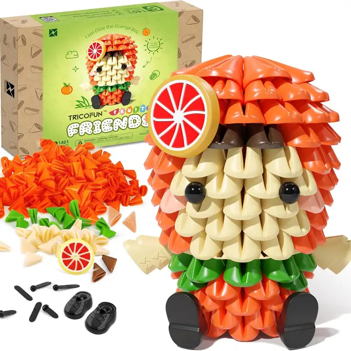 Fruity Friends- Soft Building Blocks, Cute 3D Fruit Figures kit Soft Assembling Building Toys Pressure-Relief Toy STEM Toys Creative Toys Interlocking Block Sets