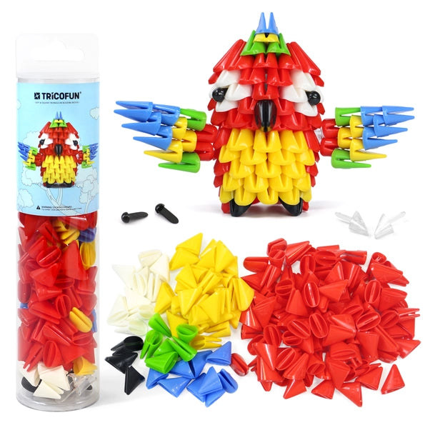 Mini Parrot Building Kit - 3D Soft Building Blocks, Soft Assembling Building Kits Pressure-Relief Toys Interlocking Block Sets