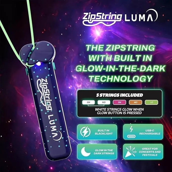 ZipString Luma Glow-in-the-Dark Flying Toy with LED Lights for Endless Tricks
