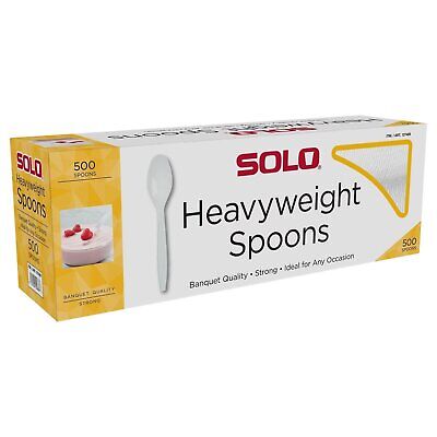 SOLO Plastic Spoon, White, 500 Ct Tej