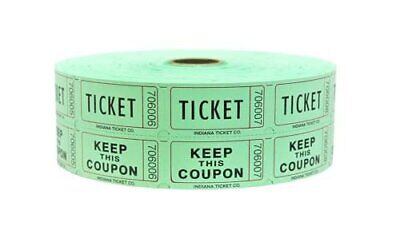 Indiana Ticket Co. 2,000 Green Double Roll Raffle Tickets-Premium Quality 50/50