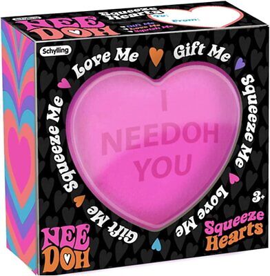 Schylling NeeDoh Squeeze Heart - Sensory Fidget Toy, Assorted Colors, Ages 3+