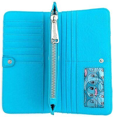 Loungefly x Pokemon Squirtle Faces Faux-Leather Flap Wallet (Blue, One Size)