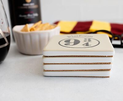 Seven20 Harry Potter Ceramic Coasters Set - 4 Themed Coasters to Protect Tables