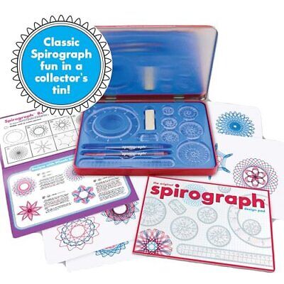 Spirograph Design Set Collectors Tin – Classic Gear Art Kit, Pens, Design Sheet