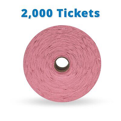 Indiana Ticket Co. 2,000 Pink Double Roll Raffle Tickets - Premium Quality 50/50