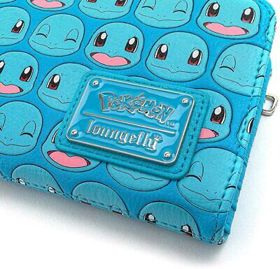 Loungefly x Pokemon Squirtle Faces Faux-Leather Flap Wallet (Blue, One Size)