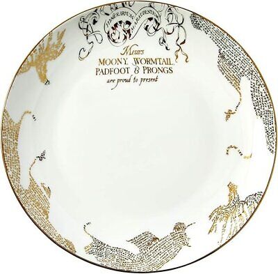 Harry Potter Marauder's Map 16-Piece Set - Plates, Bowls, Mugs with Gold Design