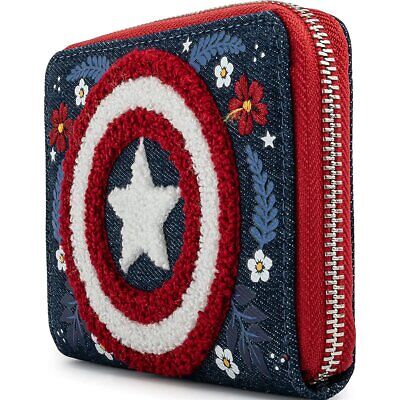 Loungefly x Marvel Captain America 80th Anniversary Floral Shield Wallet