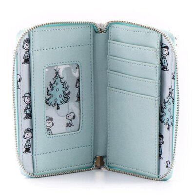 Loungefly Peanuts Happy Holidays All Over Print Zip around Wallet