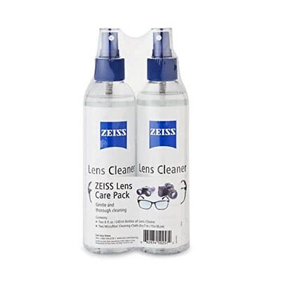 ZEISS Lens Care Pack – 2x8oz Lens Spray Bottles, 2 Microfiber Cleaning Cloths