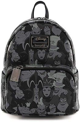 Loungefly Disney Villains Debossed All Over Print Double Strap Shoulder Bag