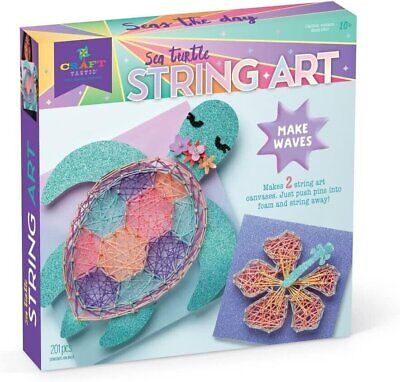 Craft-tastic — String Art for 2 Fun Craft Projects Turtle and Flower  Ages 10+