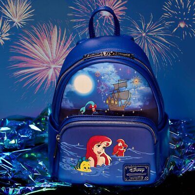 Loungefly The Little Mermaid Ariel Fireworks Mini Backpack Dark Blue