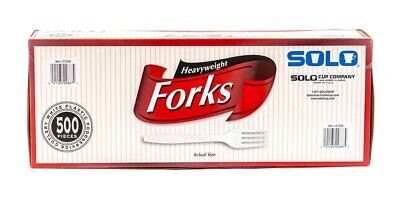 SOLO Plastic Forks, White, 500 Ct Tej