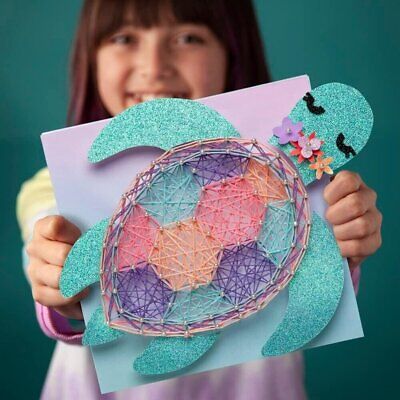 Craft-tastic — String Art for 2 Fun Craft Projects Turtle and Flower  Ages 10+