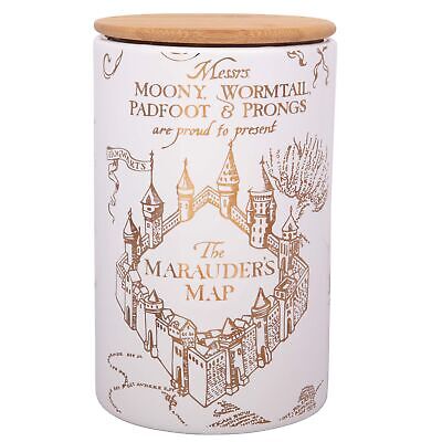 Harry Potter Marauder's Map 3-Piece Porcelain Canister Set - Gold Map Design, 3