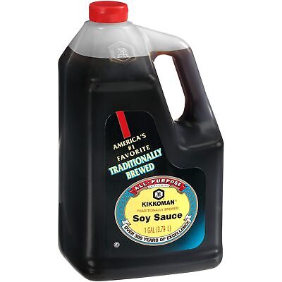 Kikkoman Traditionally Brewed Soy Sauce - All Purpose Seasoning, 1 Gallon