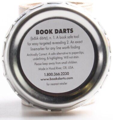 Book Darts 125 Count Tin Brass Bookmarks - Line Book Markers